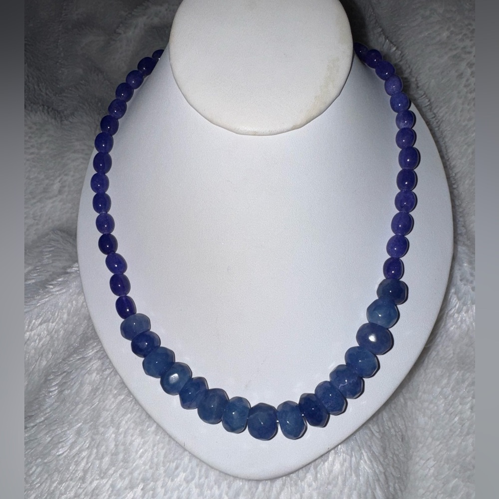 (SOLD) Stunning Tanzanite Faceted & Smooth Gemstone Beaded Necklace, 20"